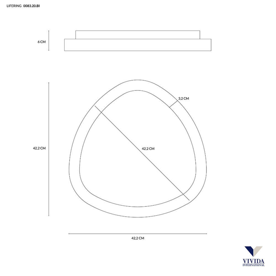 Vivida lifering sabbia plafoniera a led 38w 3000k-4000k moderna