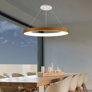 Lampadario effetto legno 65cm led 2700k a 5000k wireless