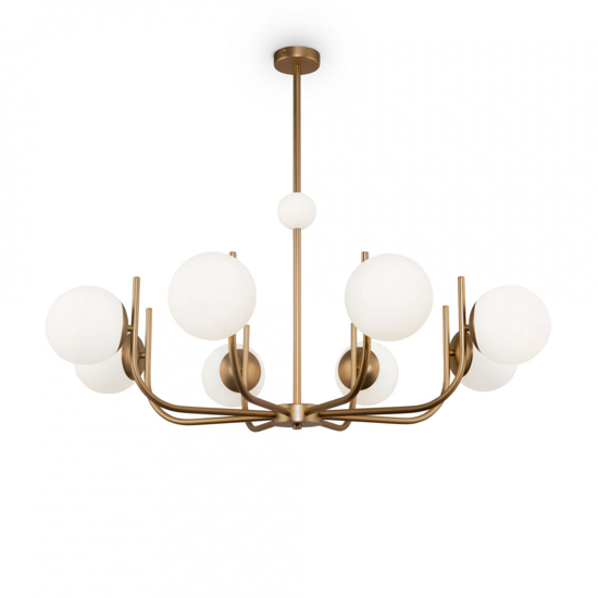 Maytoni lampadario oro ottone 8 luci per soggiorno salotto