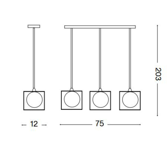 Lingotto sp3 single ideal lux lampadario per soggiorno nero