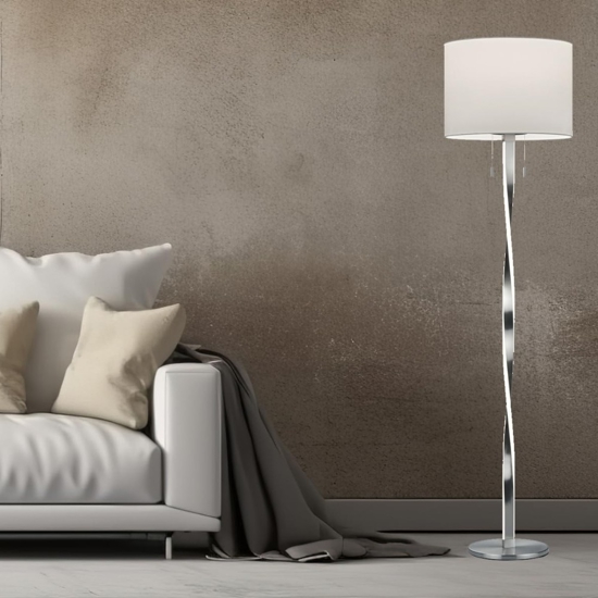 Piantana led 3000k per salotto grigio 2 luci moderna