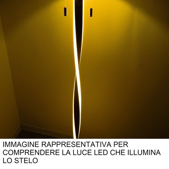 Piantana led 3000k per salotto grigio 2 luci moderna
