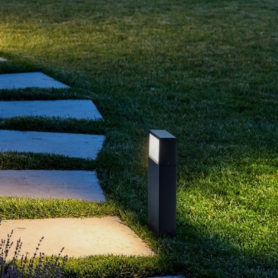 Gea luce lampione da giardino led 9w antracite ip54 h50 cm
