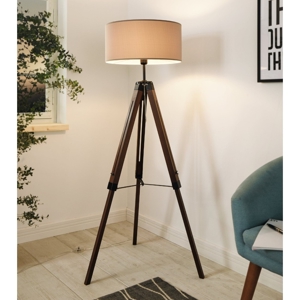 Piantana treppiedi di legno scuro
