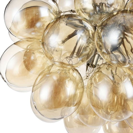 Maytoni lampadario grappolo balbo vetri ambra trasparenti per soggiorno