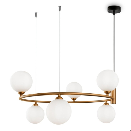 Lampadario per soggiorno moderno ring oro maytoni