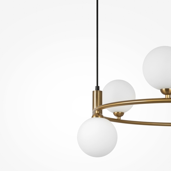 Lampadario per soggiorno moderno ring oro maytoni