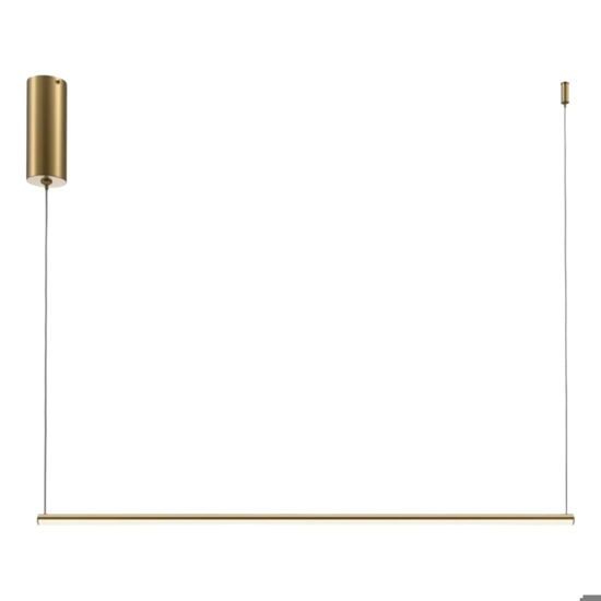 Lampadario led moderno cilindro oro orizzontale per tavolo