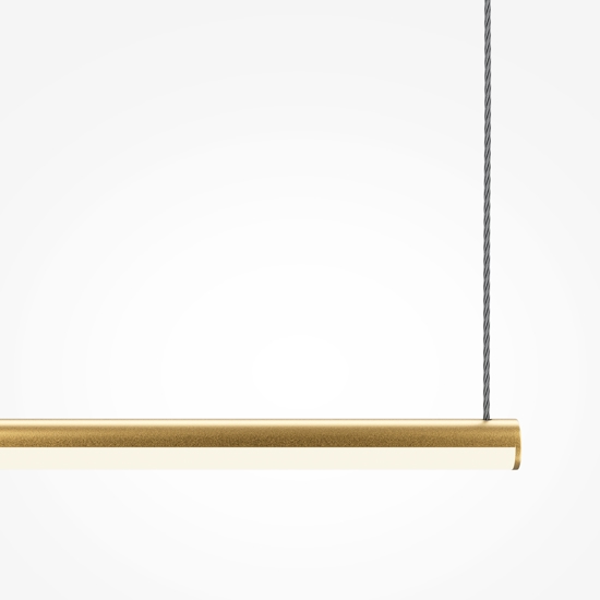 Lampadario led moderno cilindro oro orizzontale per tavolo
