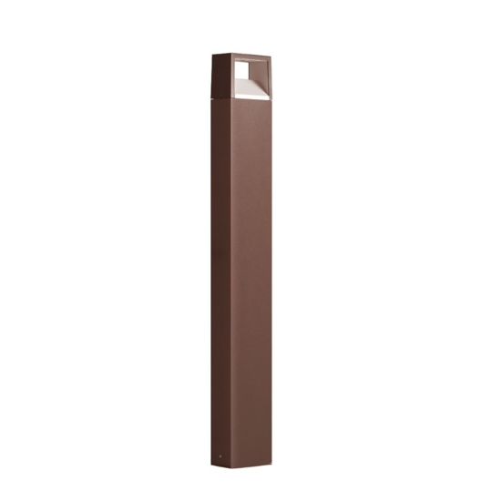 Lampione da giardino gea luce led 9w marrone corten ip54 h100 cm