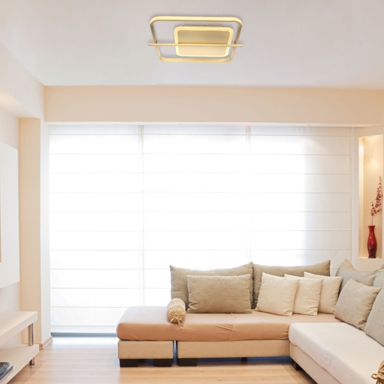 Plafoniera oro per soggiorno moderno led 36w 3000k