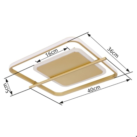 Plafoniera oro per soggiorno moderno led 36w 3000k