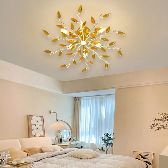 Affralux crystallivs plafoniera oro cristalli ambra