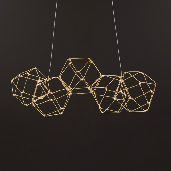 Lampadario costellazione oro led 22w 3000k per cucina moderna