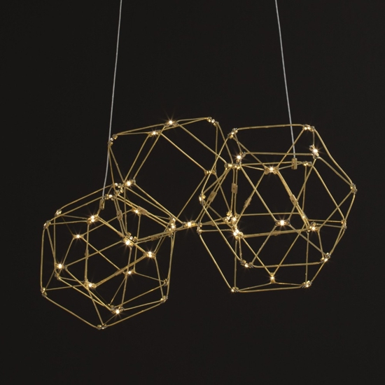 Lampadario costellazione oro led 22w 3000k per cucina moderna