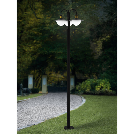Lampione alto da giardino nero per esterni