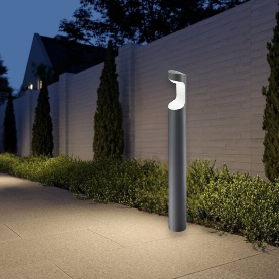 Lampione moderno da giardino nero gea luce anhur 9w 4000k