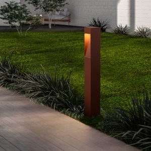 Lampione corten da giardino per esterno led 7w 3000k