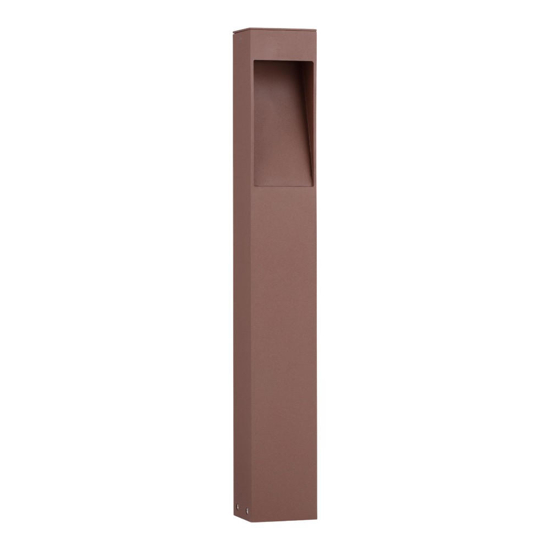 Lampione corten da giardino per esterno led 7w 3000k