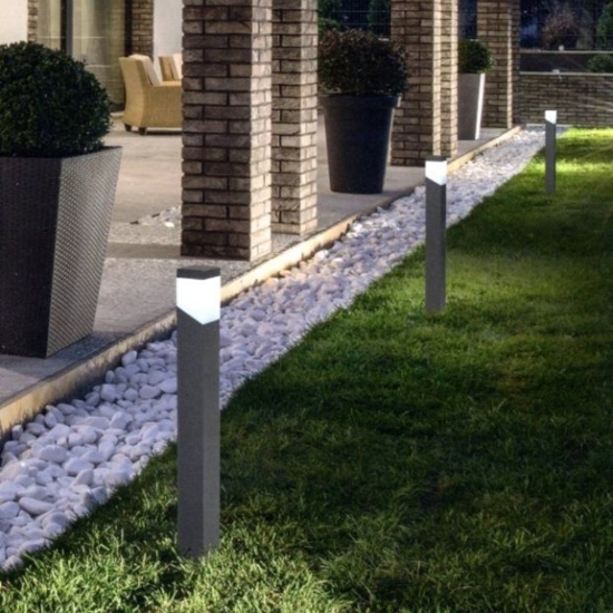 Lampione giardino antracite moderno gea luce sury