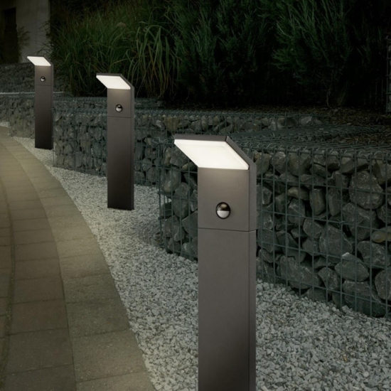 Lampioncino per giardino moderno led 8w 3000k con sensore di movimento