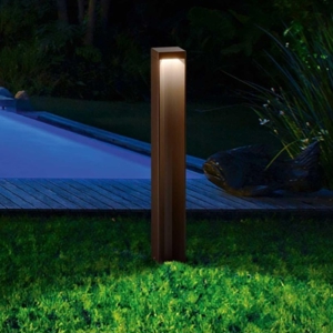 Kurt pt 3000k ideal lux lampione marrone ip54