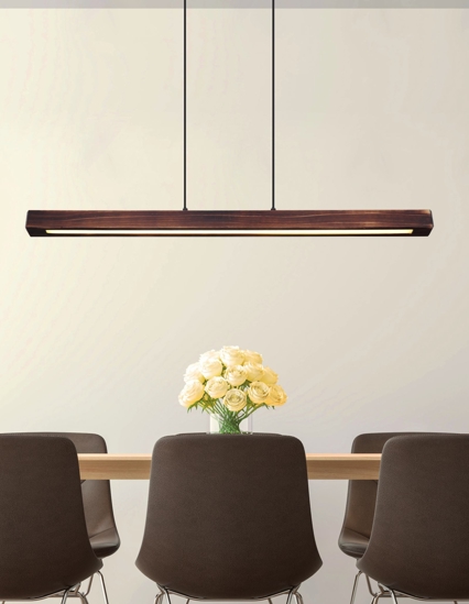 Lampadario led trave di legno a per cucina 28w 3000k