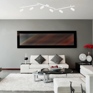 Plafoniera led bianco con spot orientabili monofase