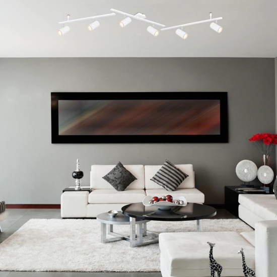 Plafoniera led bianco con spot orientabili monofase