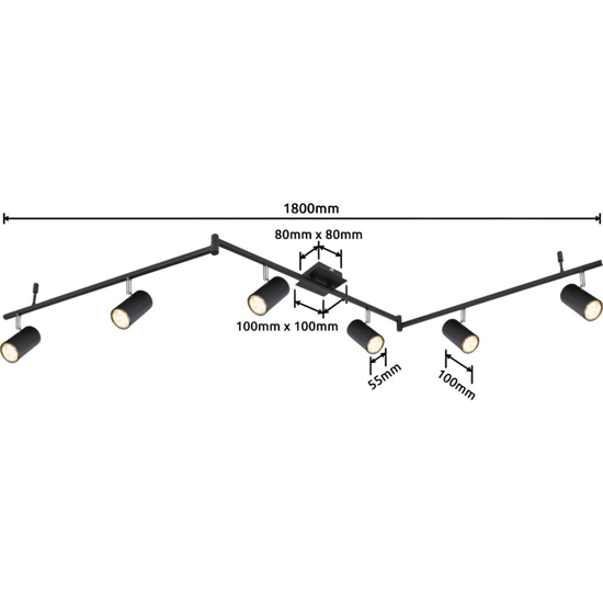 Plafoniera led bianco con spot orientabili monofase