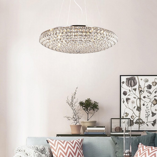 King sp12 lampadario di cristallo ideal lux per salotto