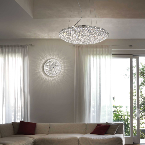King sp12 lampadario di cristallo ideal lux per salotto
