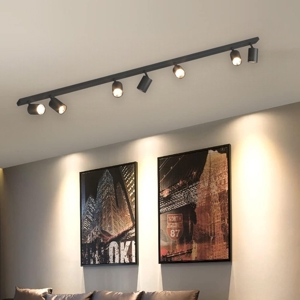 Plafoniera moderna toplight nero 7 faretti led orientabili