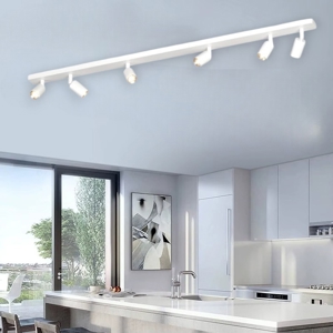 Plafoniera moderna bianca 6 faretti orientabili toplight
