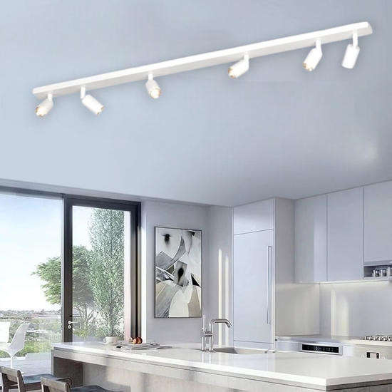 Plafoniera moderna bianca 6 faretti orientabili toplight