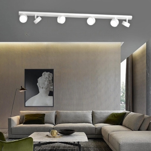 Plafoniera bianca 6 luci orientabili per cucina toplight