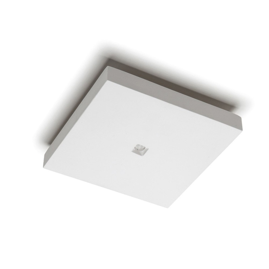 Plafoniera quadrato di gesso da soffitto bianco pitturabile led 6w 3000k