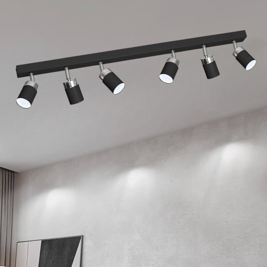 Plafoniera nero cromo con faretti orientabili fp