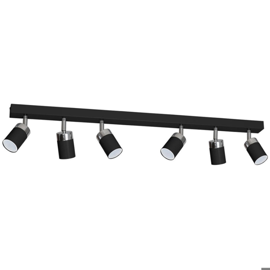Plafoniera nero cromo con faretti orientabili fp