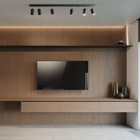 Plafoniera 118 cm nero 6 luci con faretti orientabili