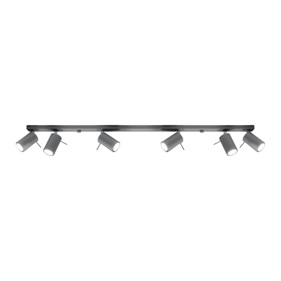 Plafoniera moderna grigia con faretti orientabili led gu10