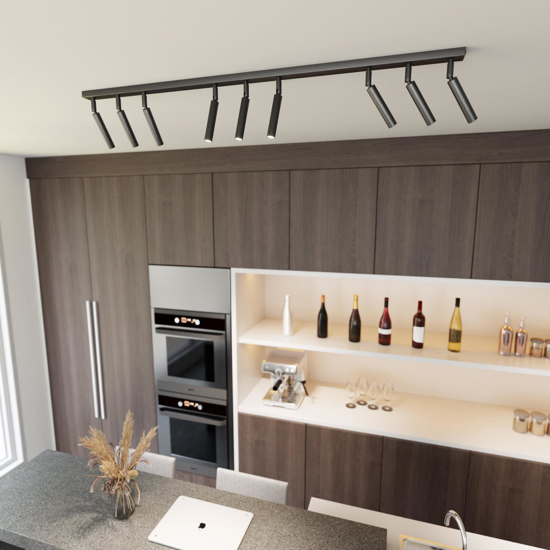 Plafoniera nera con faretti orientabili fp
