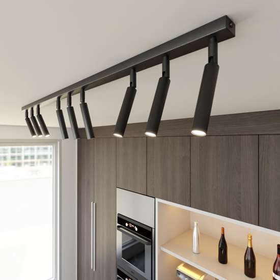 Plafoniera nera con faretti orientabili fp