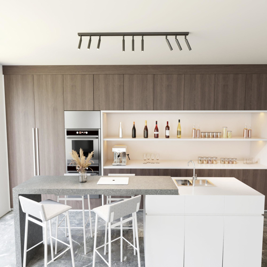 Plafoniera nera con faretti orientabili fp