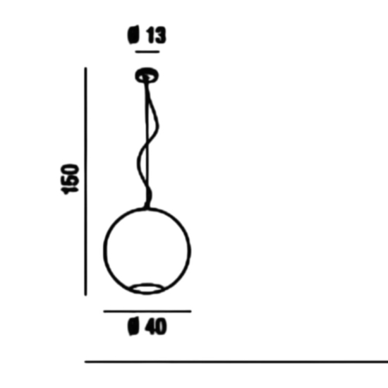 Lampadario moderno ufo sfera vetro bianco perenz