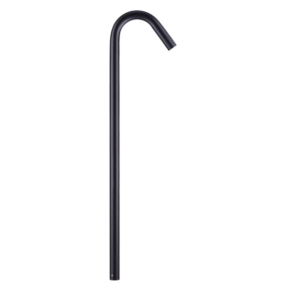 Lampione led curvo 80cm nero per giardino anti corrosione