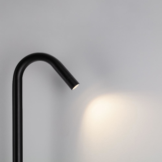Lampione led curvo 80cm nero per giardino anti corrosione