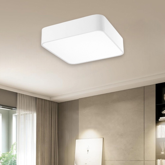 Plafoniera quadrata moderna bianca 46cm per cucina