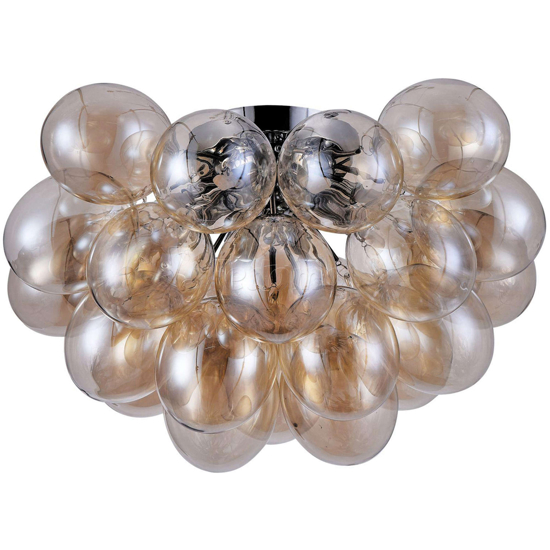 Maytoni balbo plafoniera moderna grappolo 8 luci vetri ambra trasparente