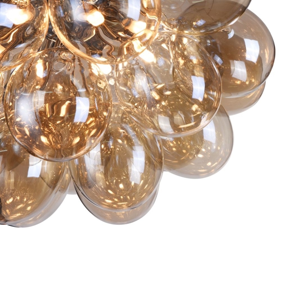 Maytoni balbo plafoniera moderna grappolo 8 luci vetri ambra trasparente